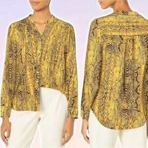 NWT NANETTE Nanette Lepore Snakeskin Button-Down Mandarin Collar Blouse Sz Small